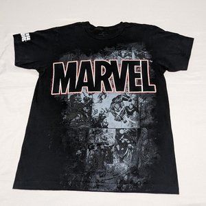 Universal Studios Marvel Logo Spiderman M Men's Black T-Shirt